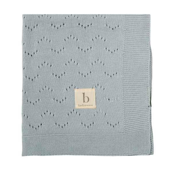 Toquilla tricot Bambu New AG Azul Grisaceo 75x90 - Bimbidreams