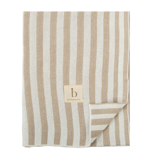 Toquilla tricot Bambu Stripes 02 Crudo 75x90 - Bimbidreams
