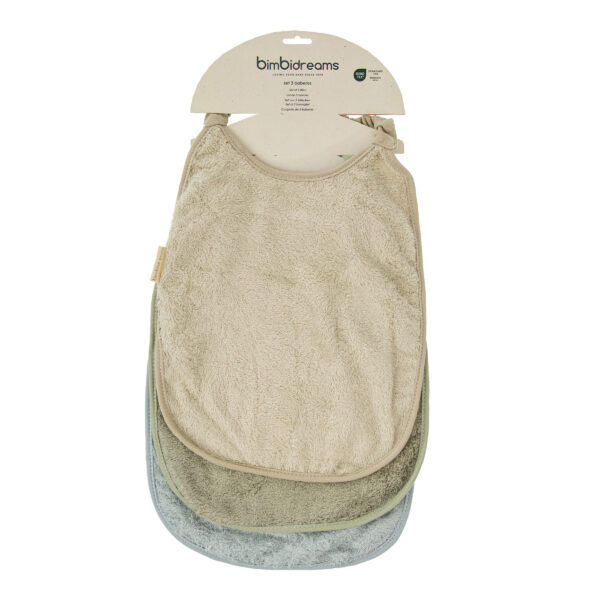 Baberos Guardería Pack 3 Basics 03 Azul 275X340 - Bimbidreams
