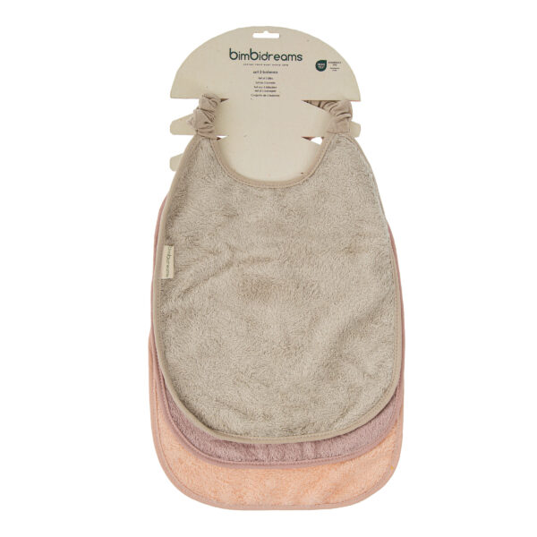 Baberos Guardería Pack 3 Basics 04 Rosa 275X340 - Bimbidreams