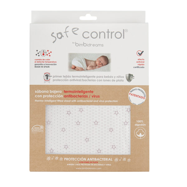 Bajera cuna algodon 100% Safe Control 20 B|Gris 50x80 - Bimbidreams