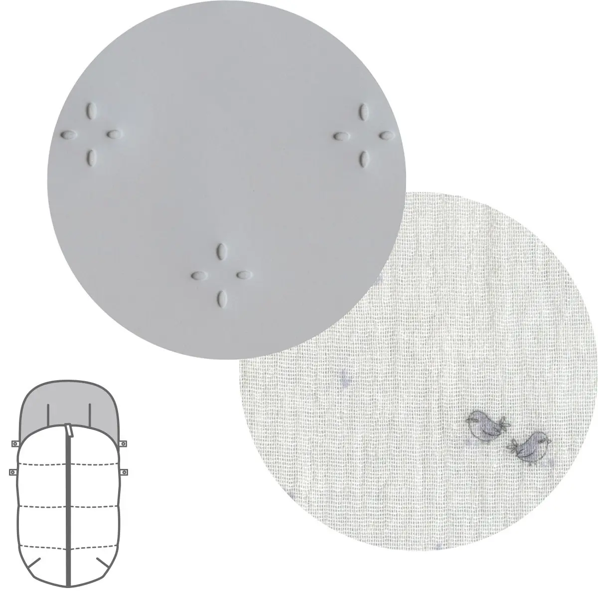 Saco silla universal twin gris 45x98x3 cm - Imagen 2