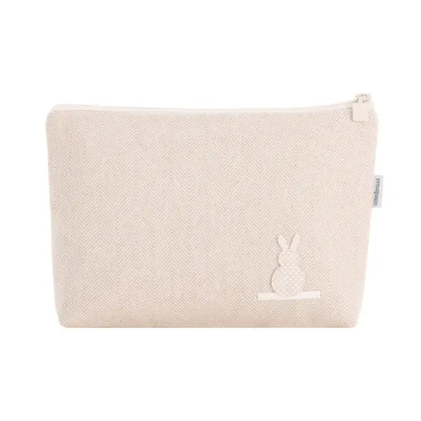 Bolsa aseo lino beige 6x28x20 cm