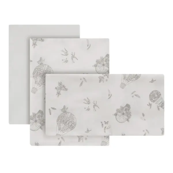 Sabana minicuna 3 pcs 50x90x1 cm globe crudo