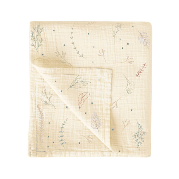 Muselina bambú Botanic Beig 120x120 - Bimbidreams