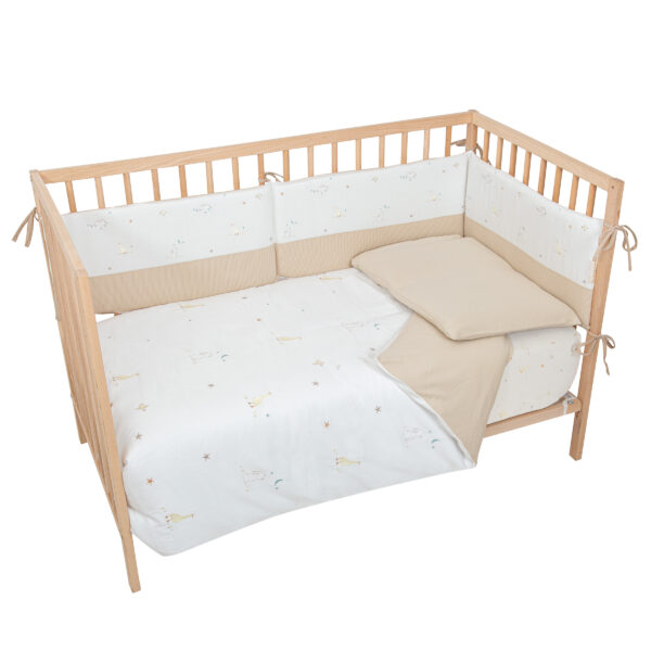 Funda nordica cuna + Funda almohada Happy Forest 10 B|Lino 110X155 - Bimbidreams