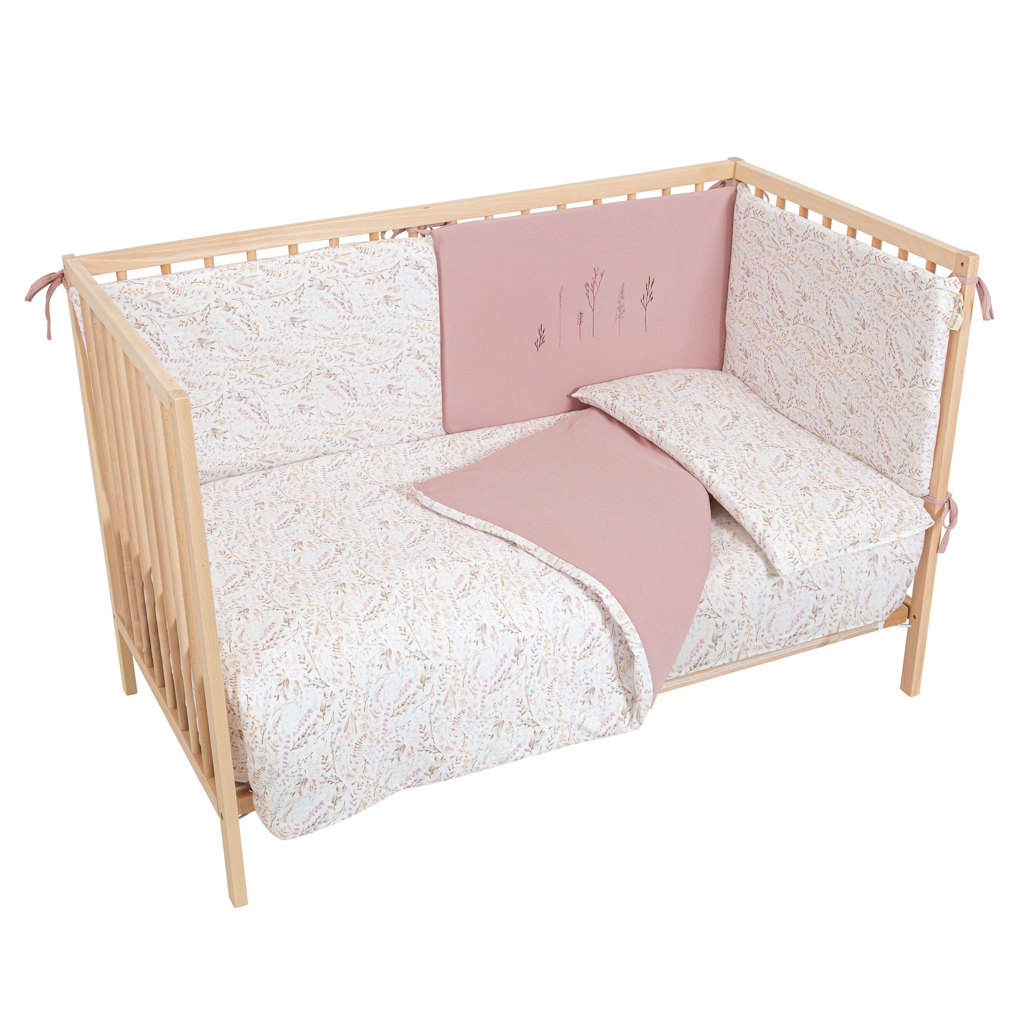 Funda nórdica cuna + Relleno + Protector + Funda almohada Niza 21 B|Lila 110X155 - Bimbidreams