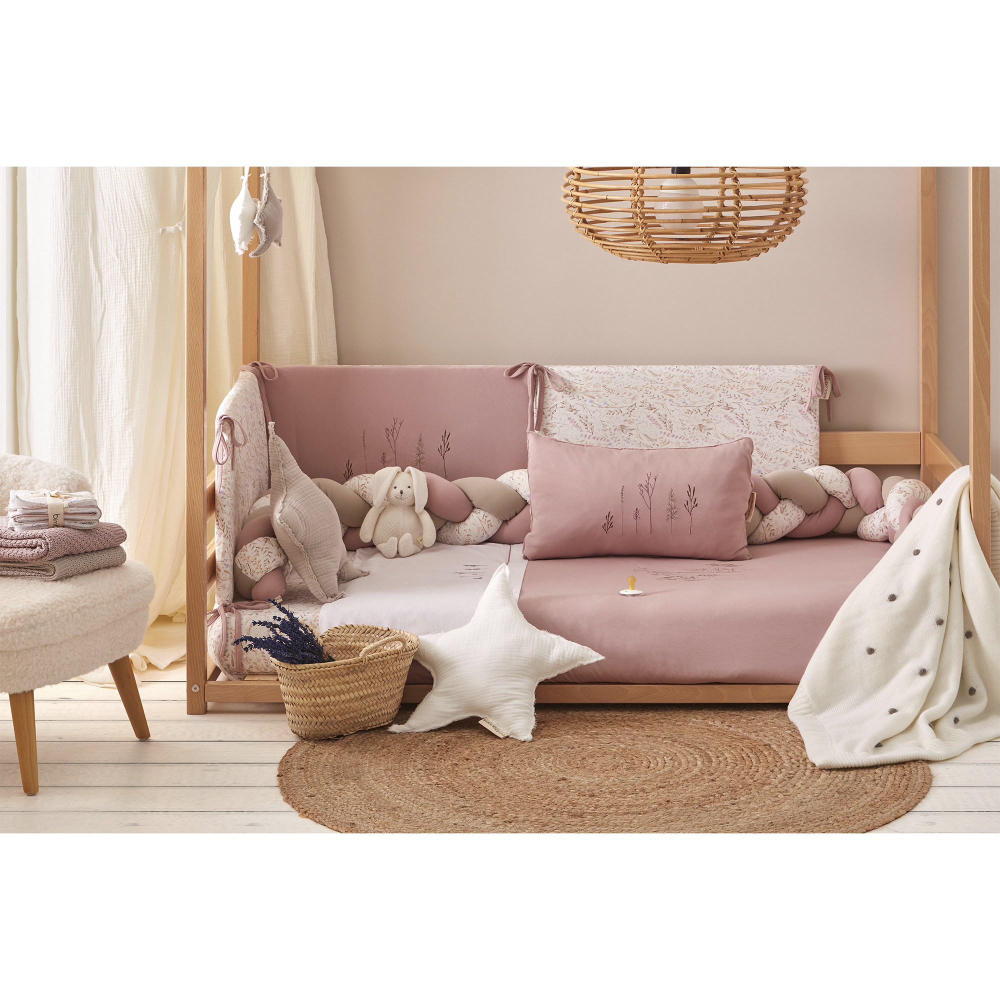 Funda nórdica cuna + Relleno + Protector + Funda almohada Niza 21 B|Lila 110X155 - Bimbidreams - Imagen 2