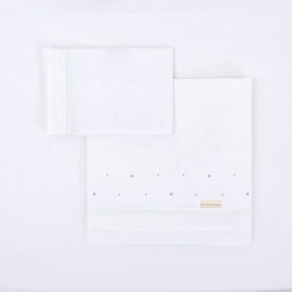 Juego sabanas microlina poliester 100% 3 piezas  Punts 13 B|Azul Cuna (60x120) - Bimbidreams