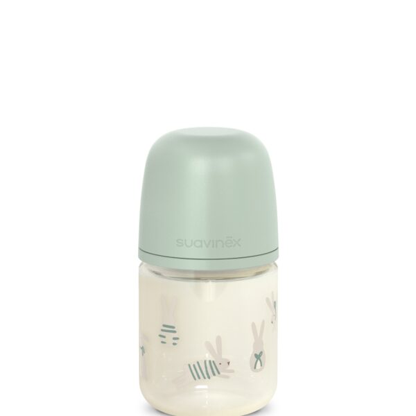 Biberón de Cristal Wonderland Conejos Verde120 ml – Suavinex