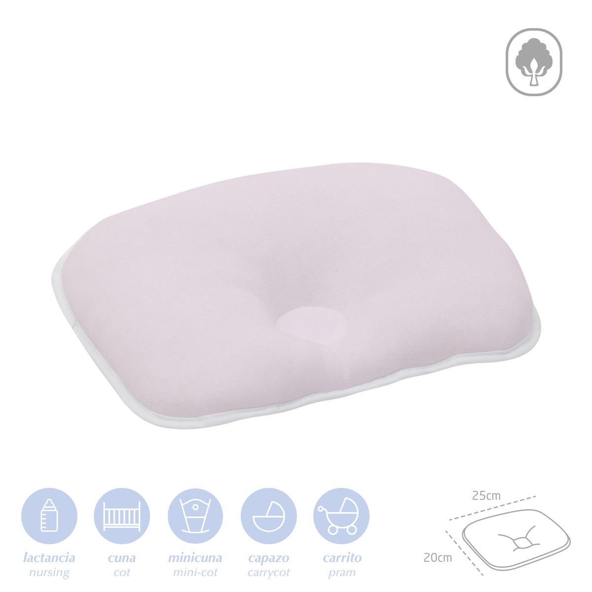 COJIN DE BRAZO 25x20x1 CM LISO E ROSA& Cambrass