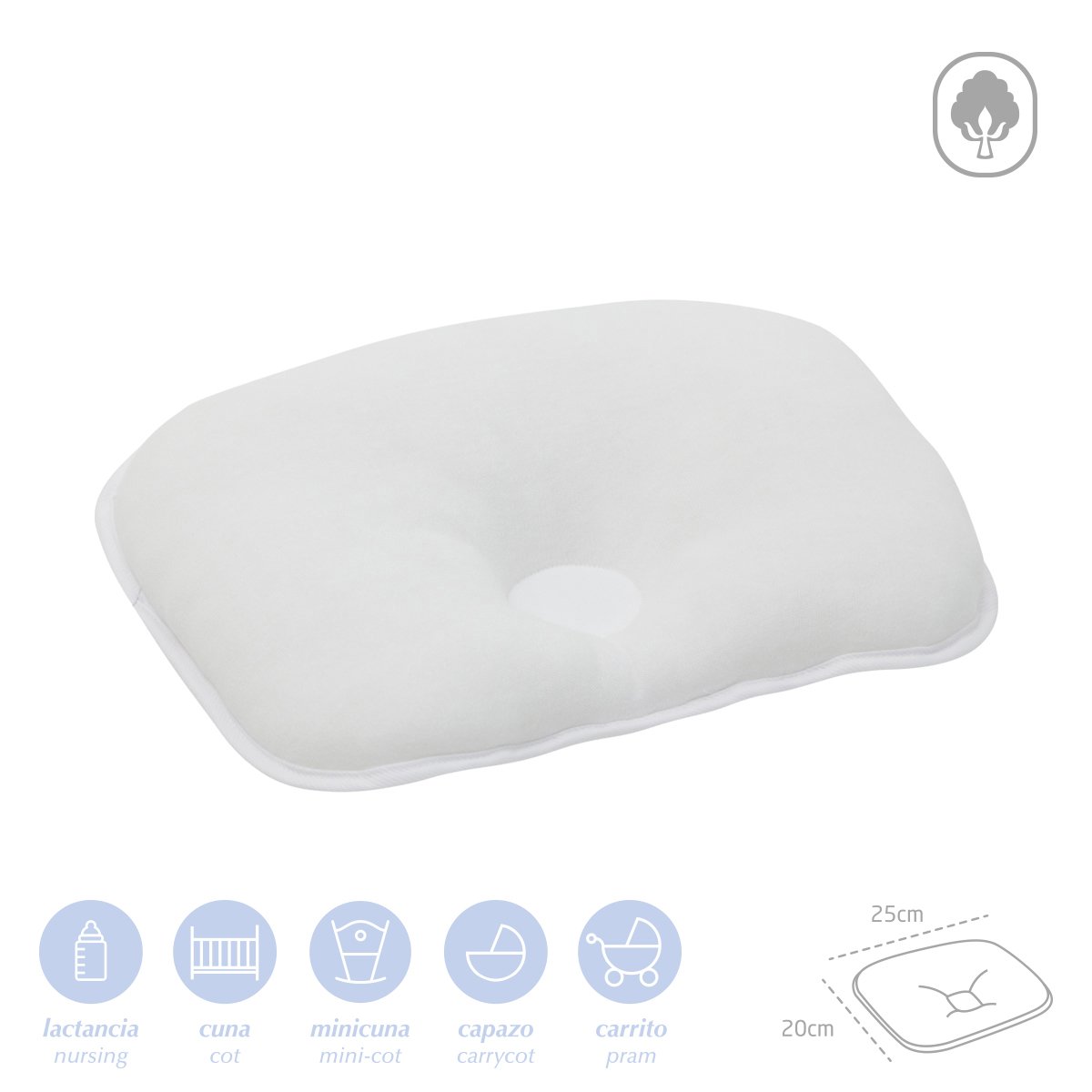 COJIN DE BRAZO 25x20x1 CM LISO E BLANCO& Cambrass