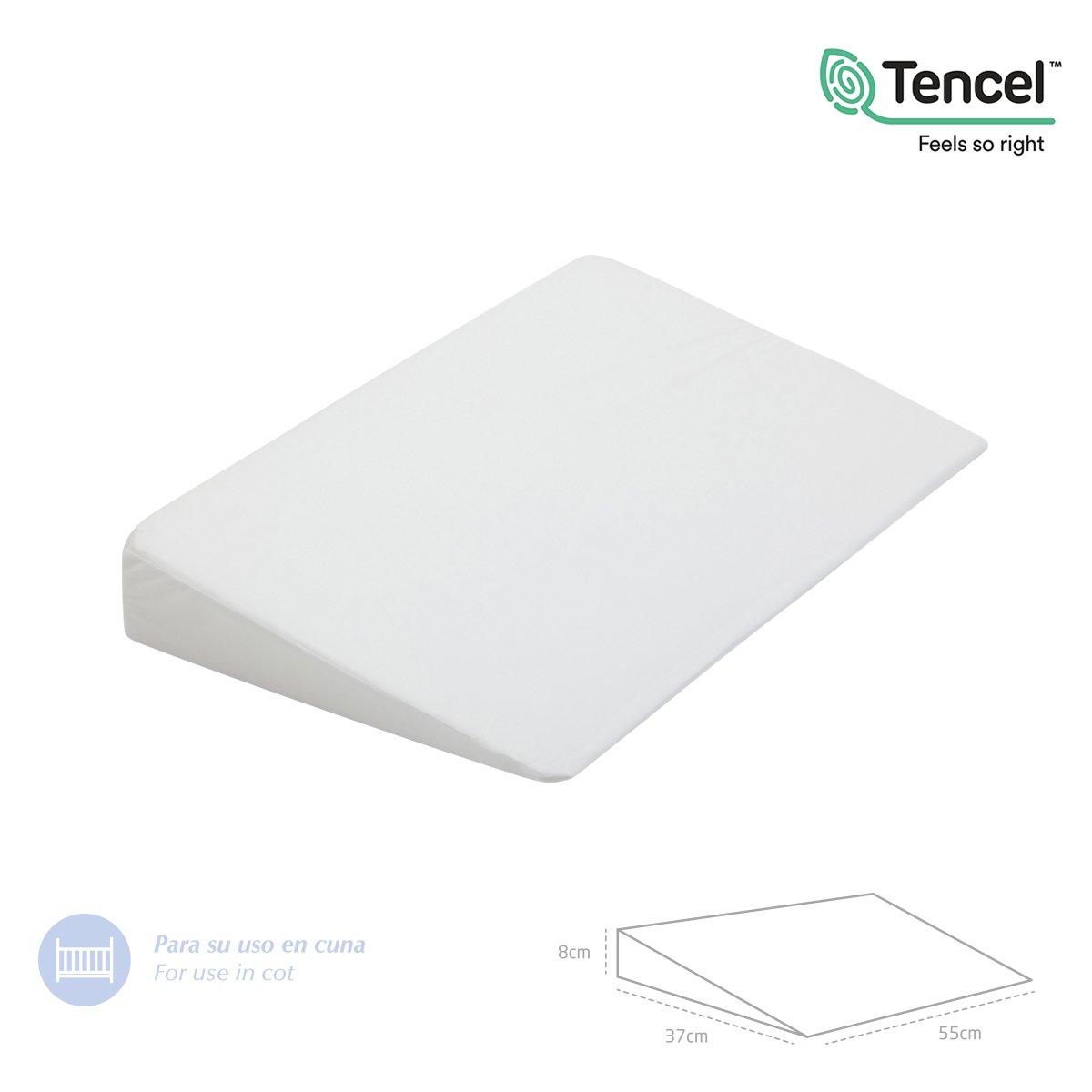 ALMOHADA CONFORT CUNA 55x37x8.5 CM LISO E BLANCO& Cambrass