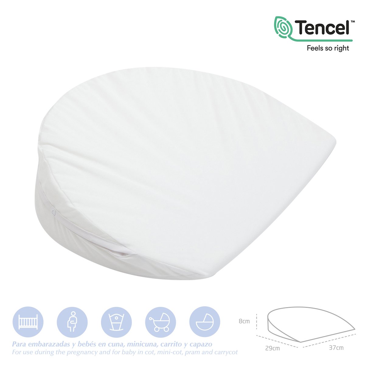 ALMOHADA CONFORT MINI 37x29x8 CM LISO E BLANCO& Cambrass