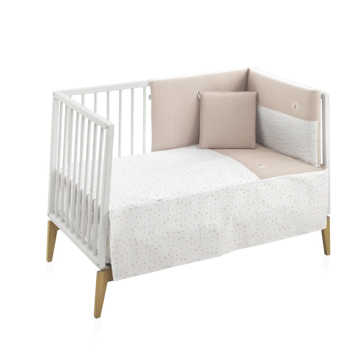 JGO 2 PCS.COLCHA I-V. CUNA 60 RABBIT BEIGE 60x120x3 CM& Cambrass