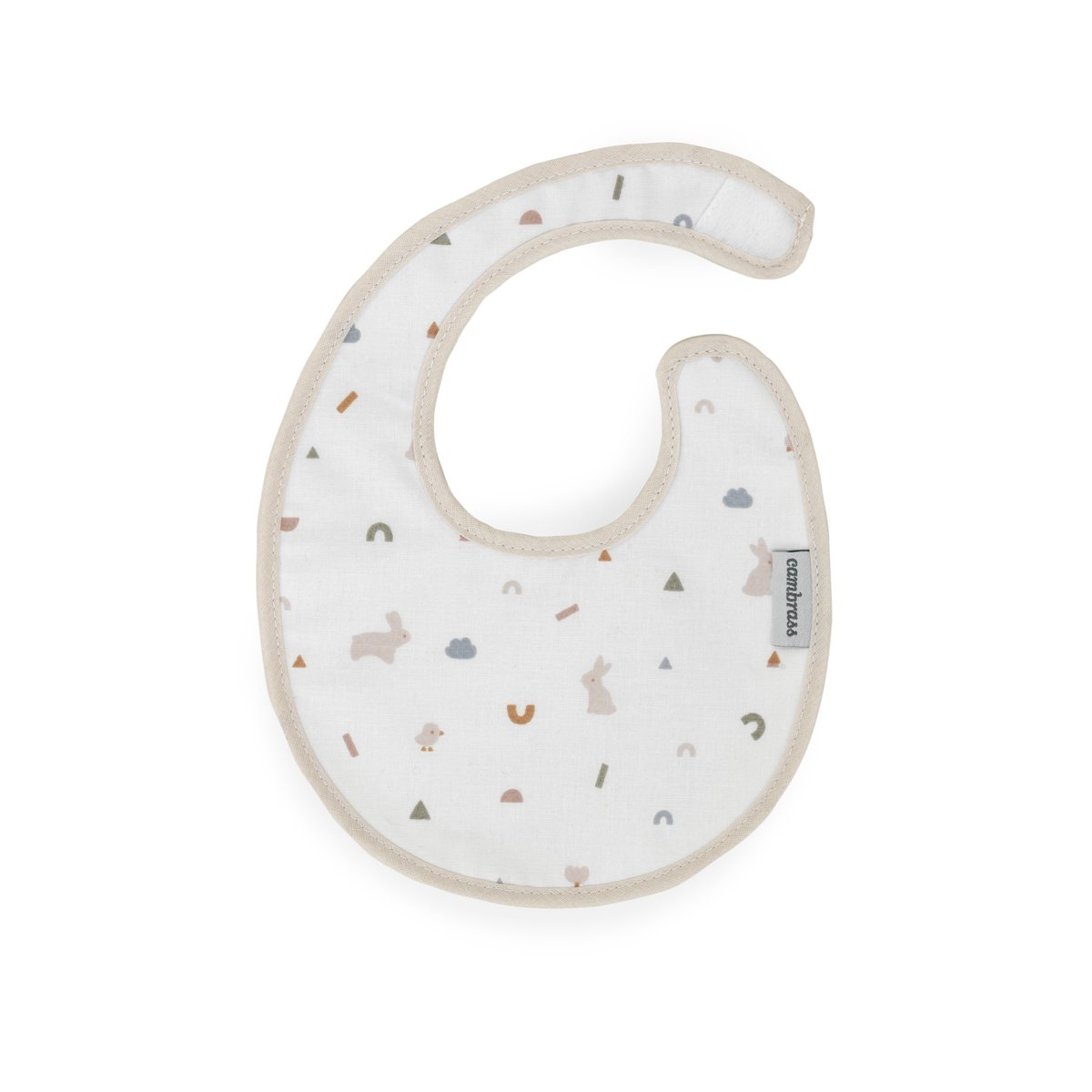BABERO REDONDO CON VELCRO RABBIT BEIGE 16x19x1 CM& Cambrass