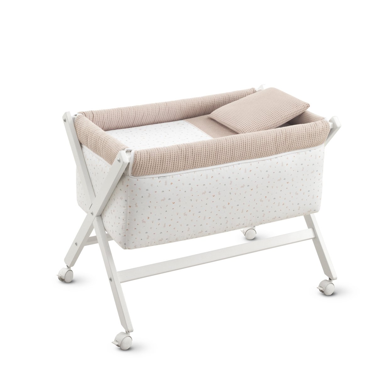 MINICUNA TIJERA MADERA RABBIT BEIGE/BCO 55x87x74 CM& Cambrass