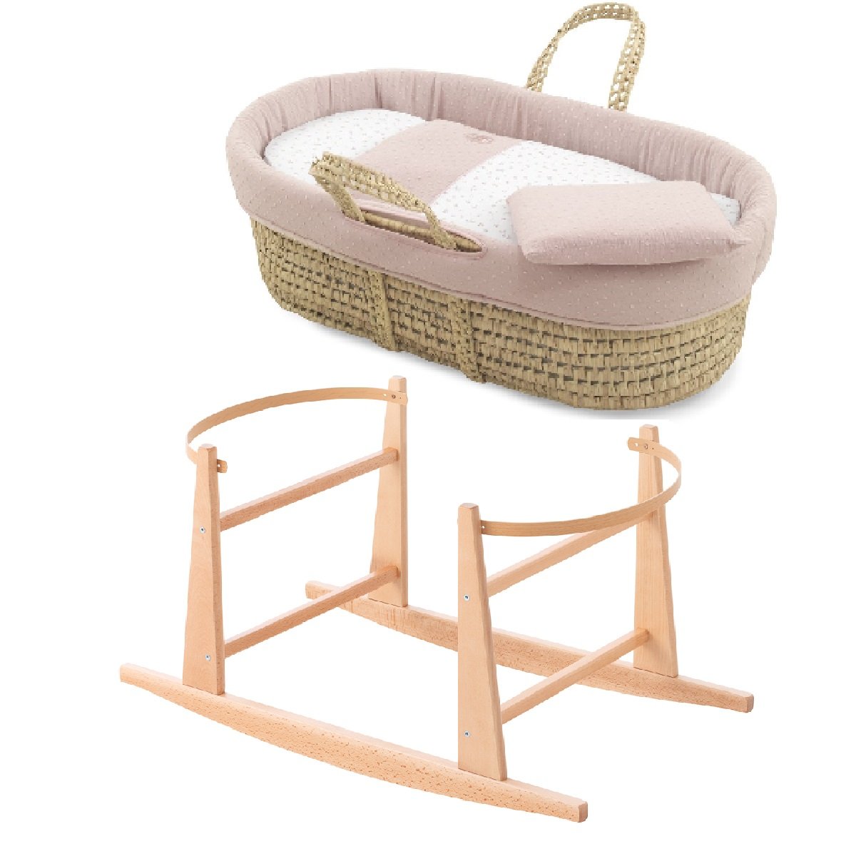MOISES PALMA ACOLCH+PATA M.NAT PLUMETI ROSA/NATURAL 39x80x61 CM& Cambrass