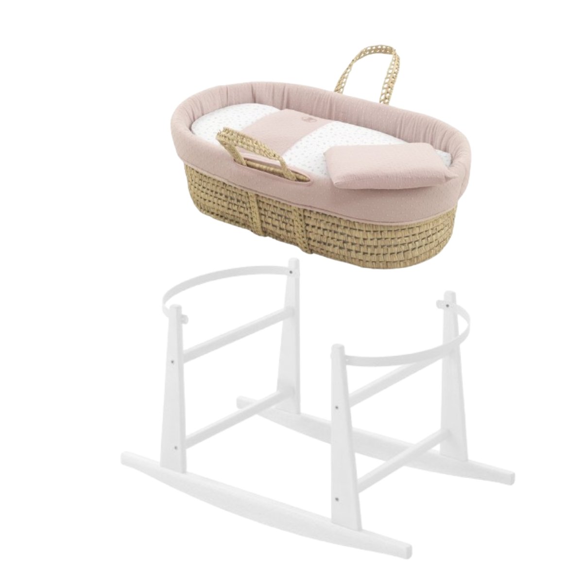 MOISES PALMA ACOLCH+PATA M.BCO PLUMETI ROSA/BCO 39x80x61 CM& Cambrass
