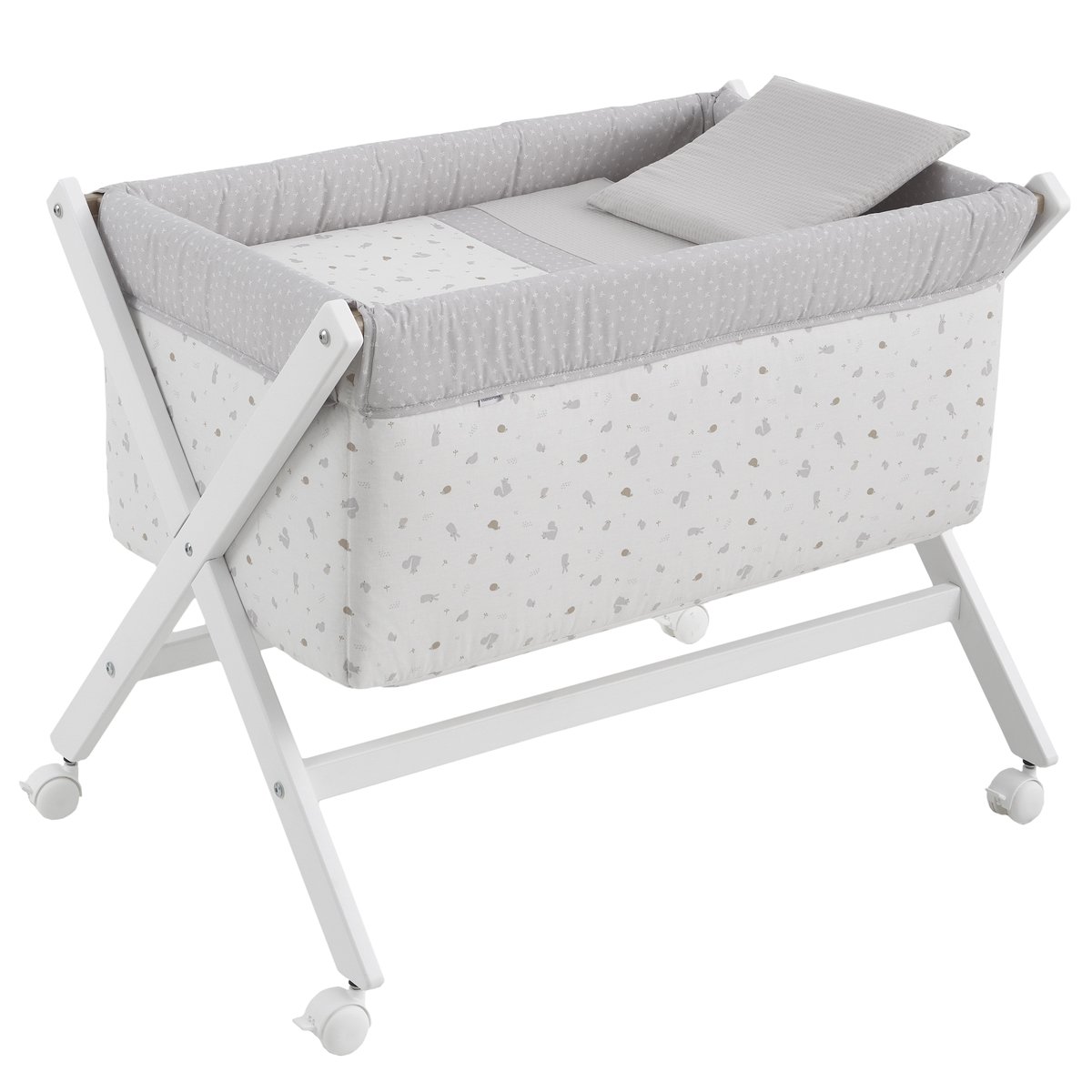 MINICUNA TIJERA MADERA ARDI GRIS/BCO 55x87x74 CM& Cambrass