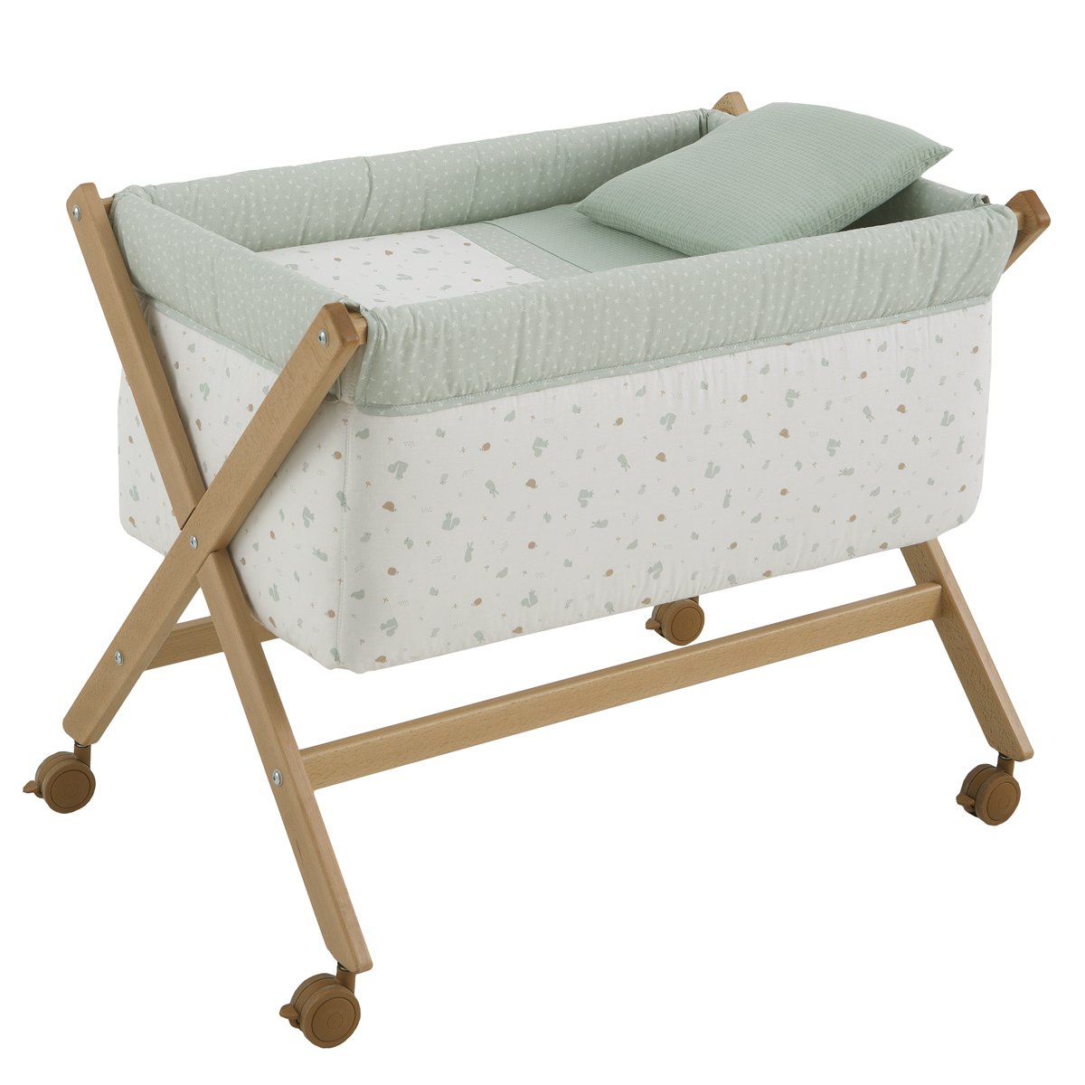 MINICUNA TIJERA MADERA ARDI VERDE/NATURAL 55x87x74 CM& Cambrass