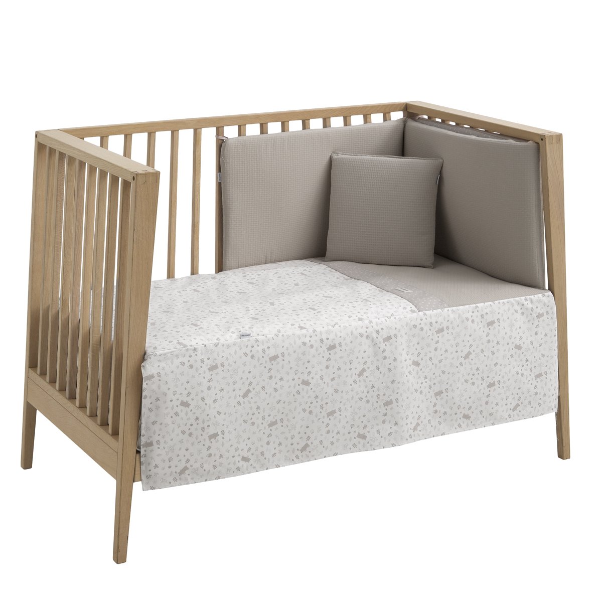 JGO 2 PCS.COLCHA I-V. CUNA 60 ABETE BEIGE 60x120x3 CM& Cambrass