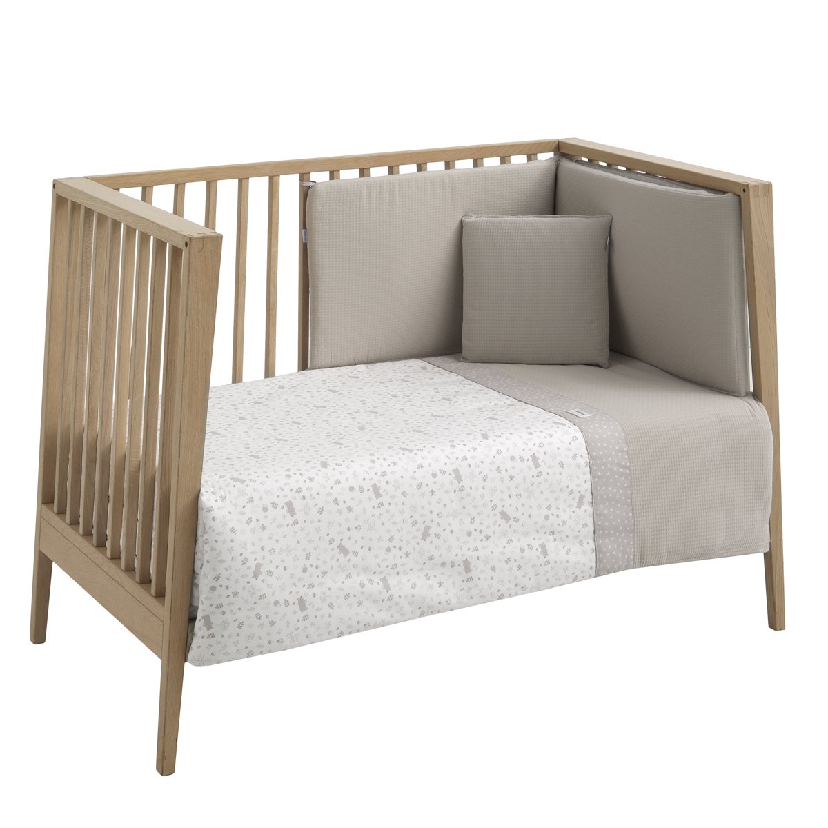 JGO 2 PCS.F.NORDICA CUNA 60 ABETE BEIGE 100x140x3 CM& Cambrass