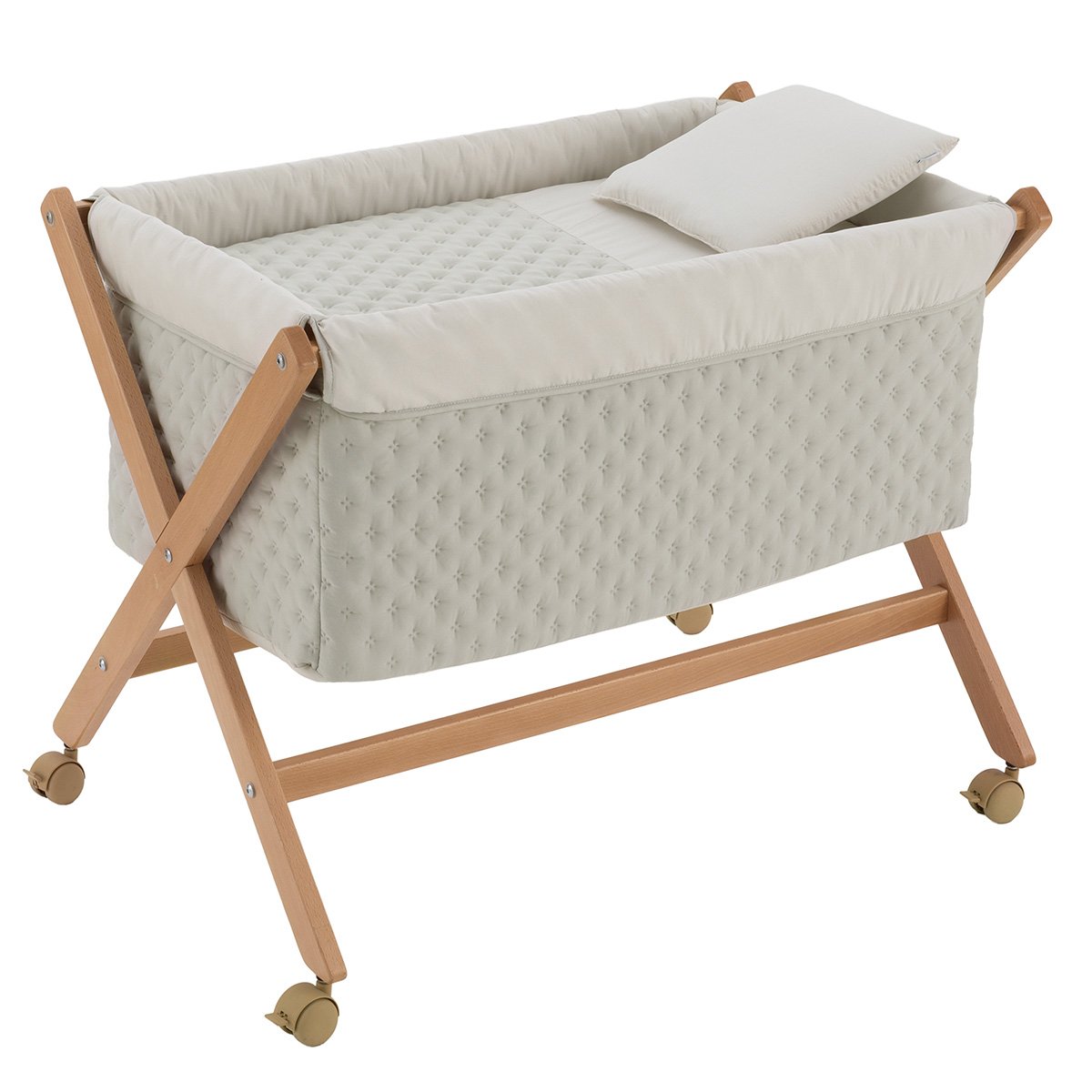 MINICUNA TIJERA MADERA TENDER MINT/NATURAL 55x87x74 CM& Cambrass