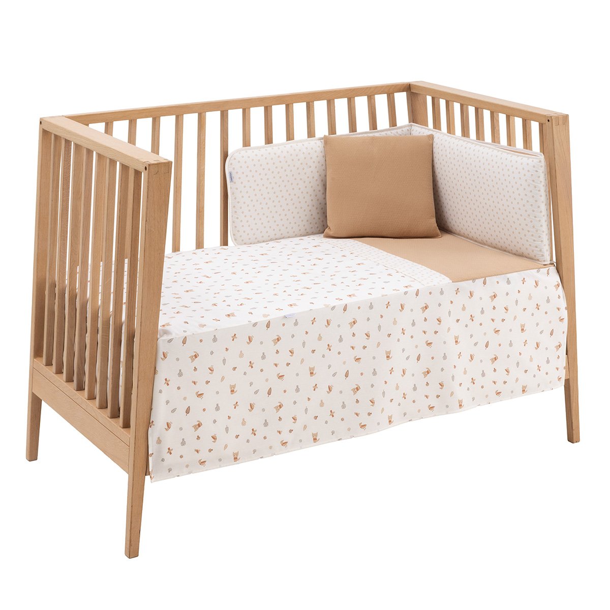 JGO 2 PCS.COLCHA I-V. CUNA 60 SENDA BEIGE 60x120x3 CM& Cambrass
