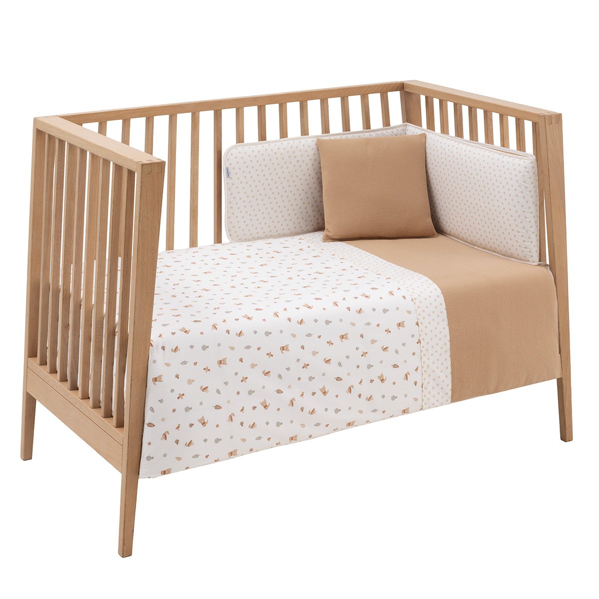 JGO 2 PCS.F.NORDICA CUNA 60 SENDA BEIGE 100x140x3 CM& Cambrass