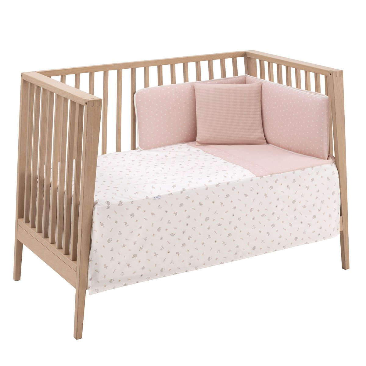 JGO 2 PCS.COLCHA I-V. CUNA 60 CALMA ROSA 60x120x3 CM& Cambrass