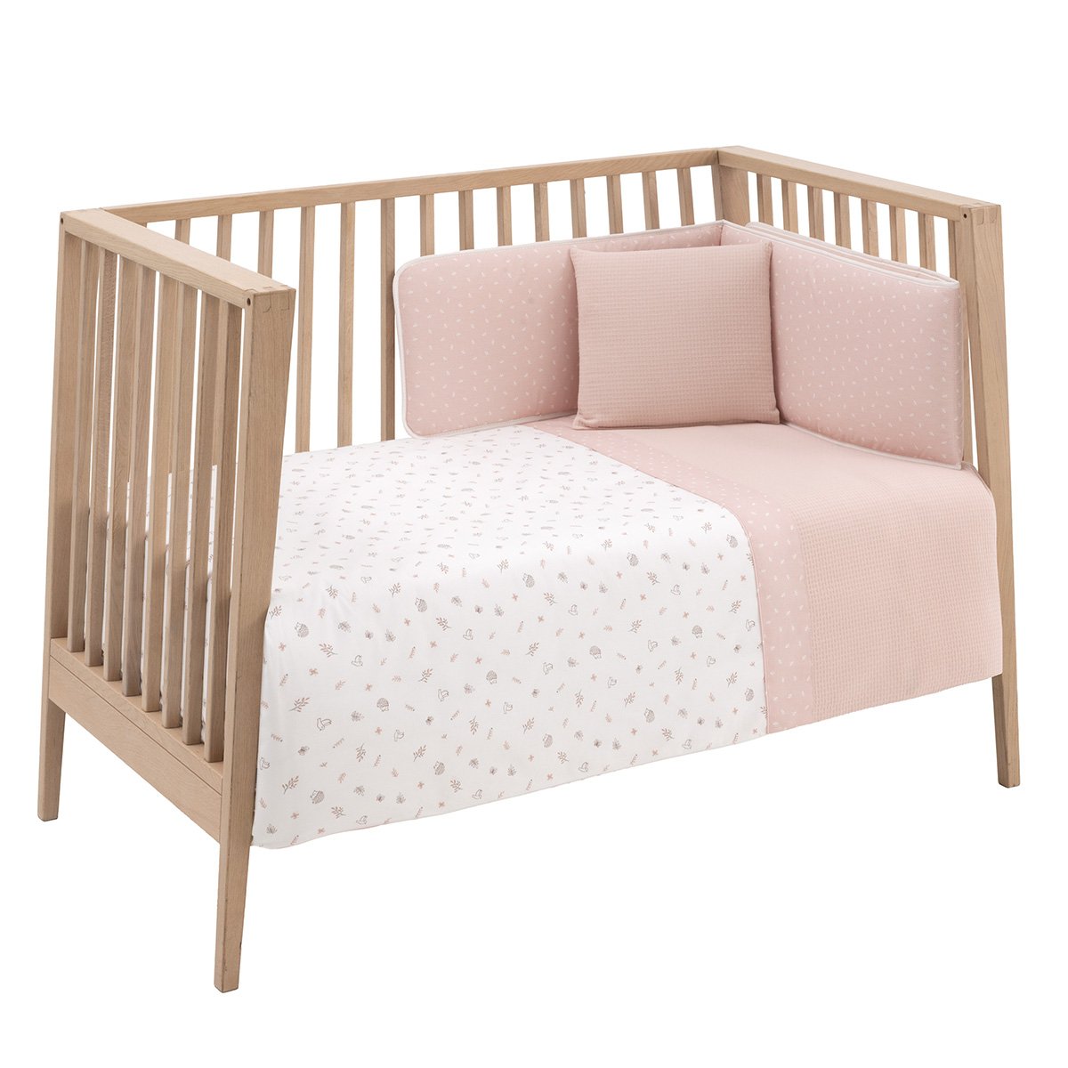 JGO 2 PCS.F.NORDICA CUNA 60 CALMA ROSA 100x140x3 CM& Cambrass