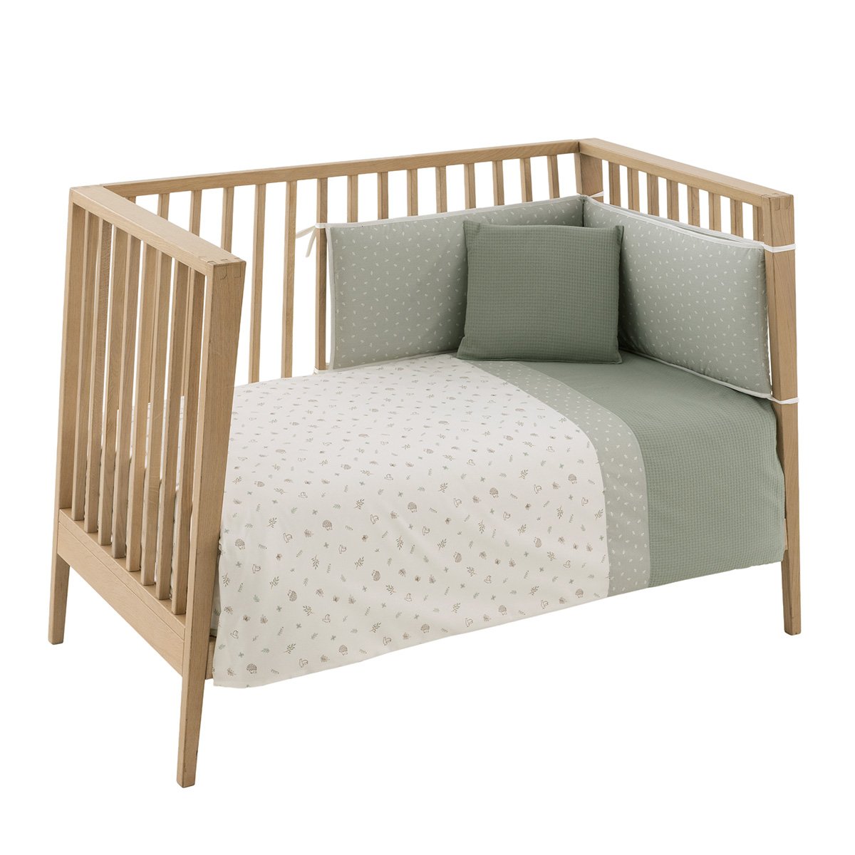 JGO 2 PCS.F.NORDICA CUNA 70 CALMA VERDE 110x170x3 CM& Cambrass