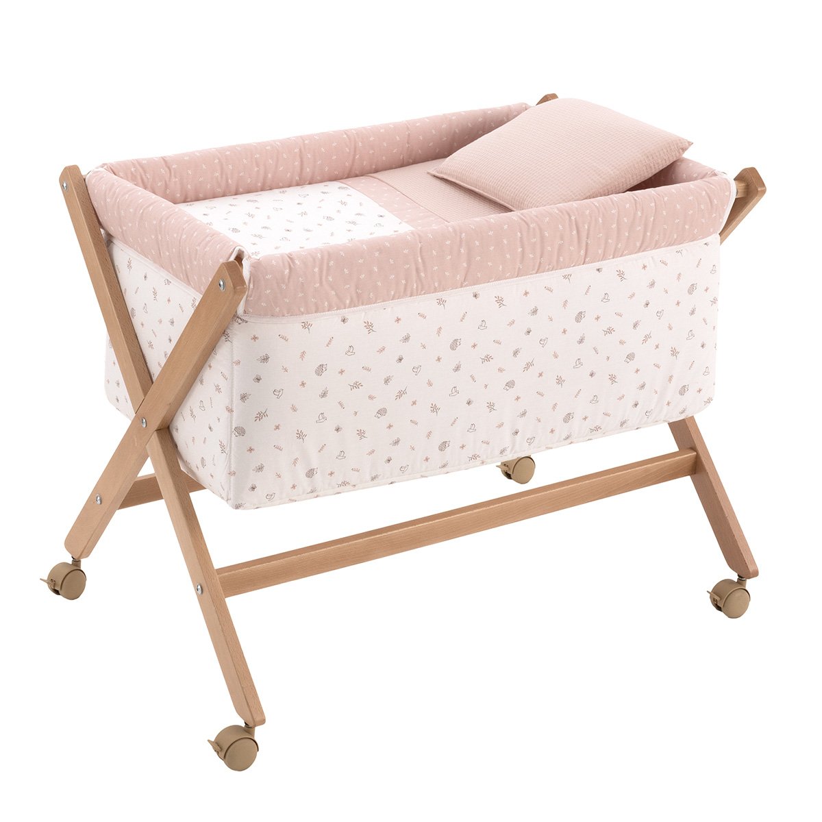 MINICUNA TIJERA MADERA CALMA ROSA/NATURAL 55x87x74 CM& Cambrass