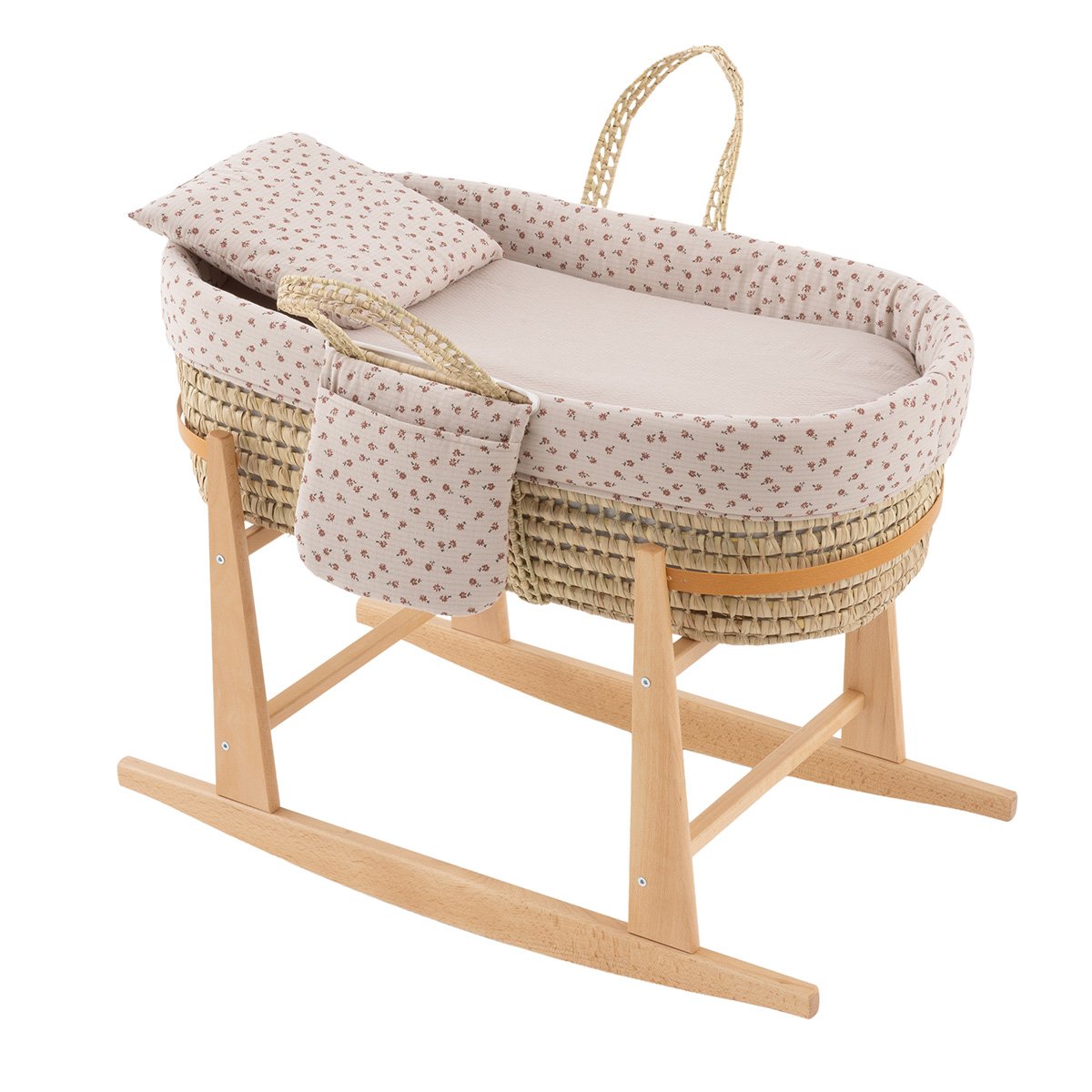 MOISES BEBE MIO CUCO + PATAS INDIANA BEIGE/FLORES 39x80x61 CM& Cambrass
