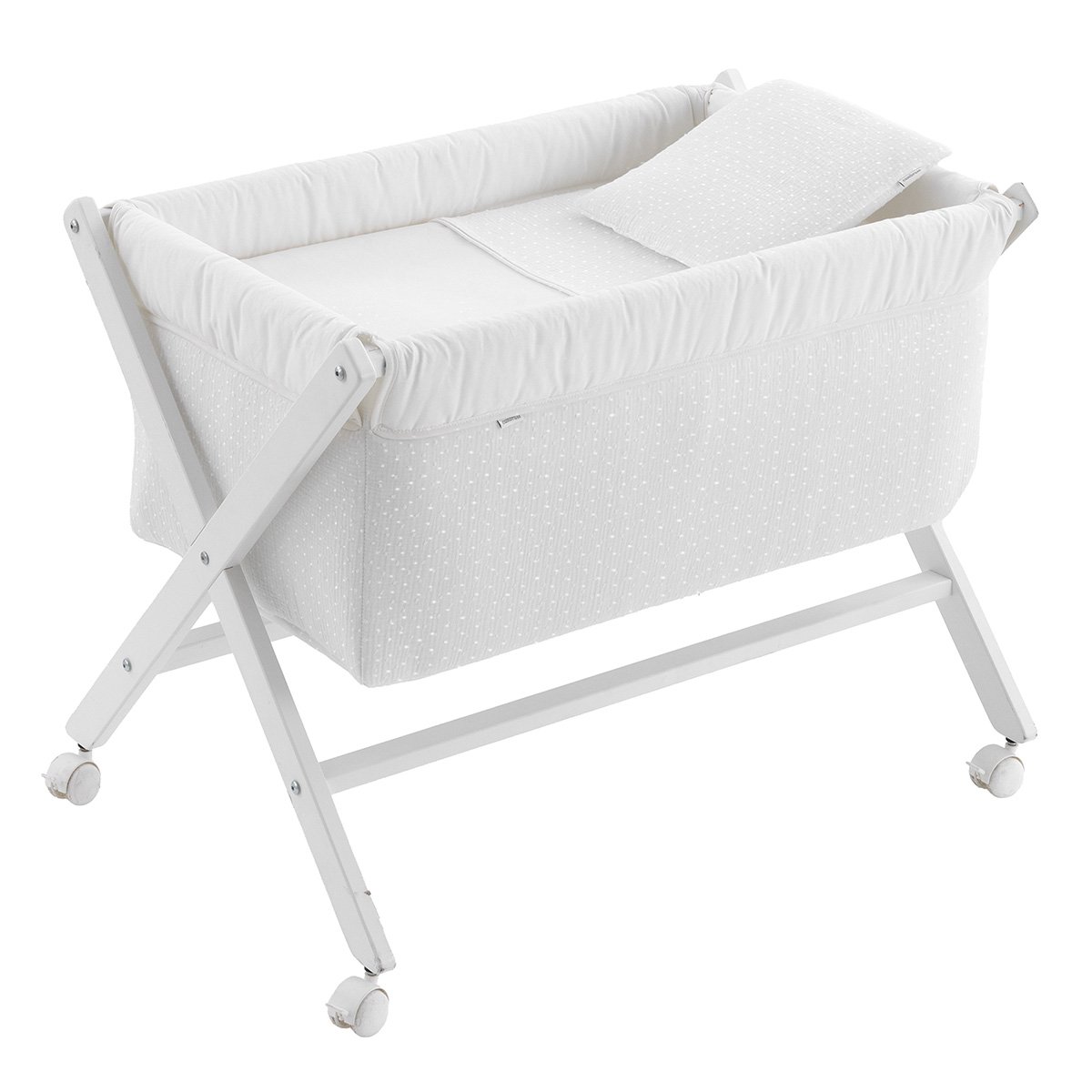 MINICUNA TIJERA MADERA UNIC CRUDO/BCO 55x87x74 CM& Cambrass