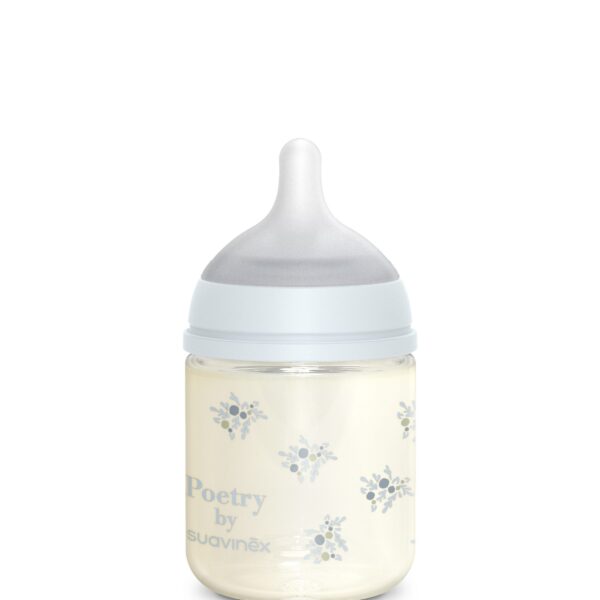 Biberón de Cristal Poetry azul 120 ml – Suavinex