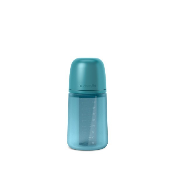 Biberón de silicona 240 ml Suavinex Colour Essence Inten Azul con tetina fisiológica SX Pro