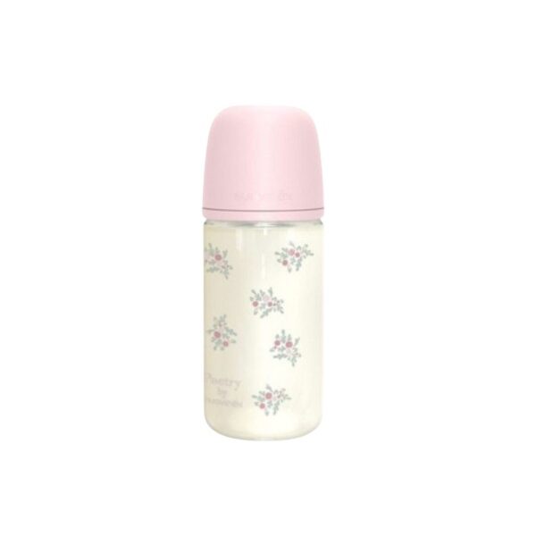 Biberón de vidrio 240 ml Suavinex Poetry Rosa con tetina fisiológica SX Pro
