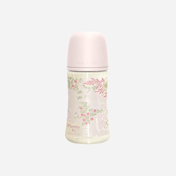 Biberón de poliamida 270 ml Suavinex Poetry Rosa con tetina fisiológica SX Pro