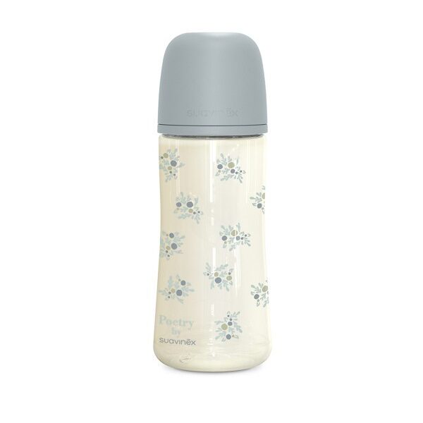 Biberón de poliamida 360 ml Suavinex Poetry Azul con tetina fisiológica SX Pro