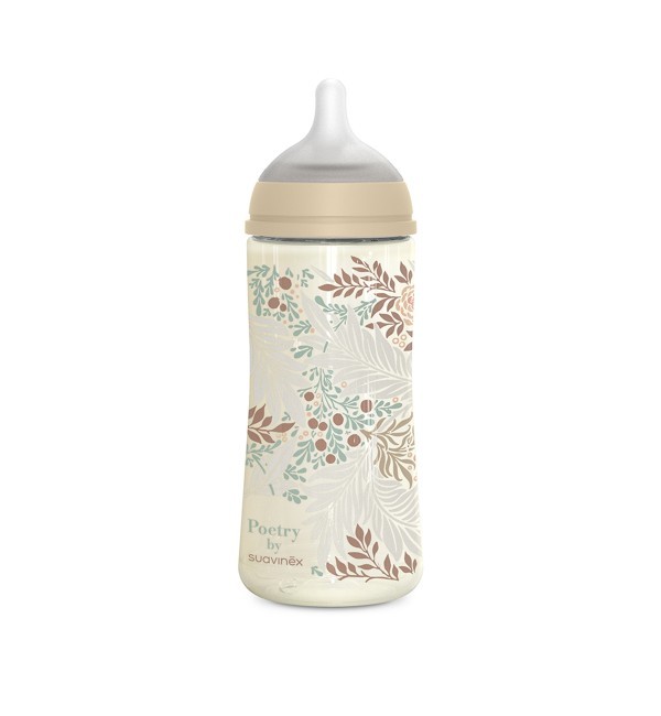 Biberón de poliamida 360 ml Suavinex Poetry Beige con tetina fisiológica SX Pro - Imagen 2