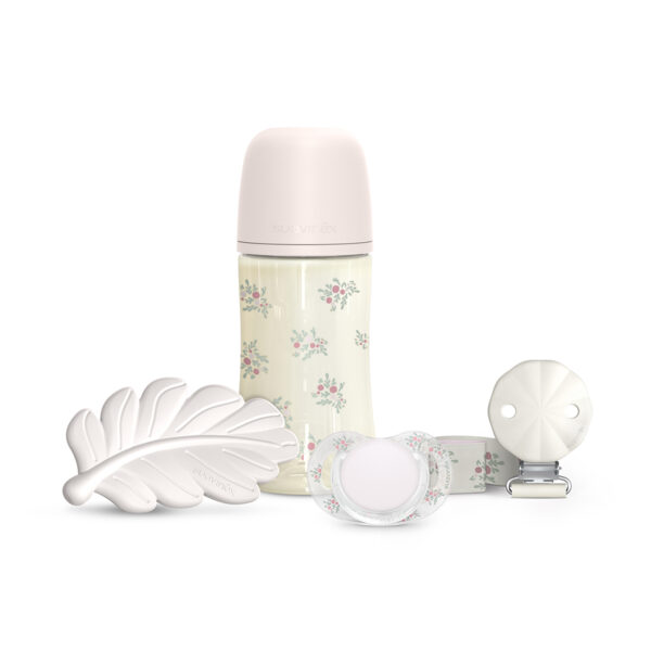 Set de regalo Suavinex Poetry con biberón de poliamida de 270 ml Rosa