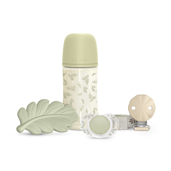 Set de regalo Suavinex Poetry con biberón de poliamida de 270 ml Verde