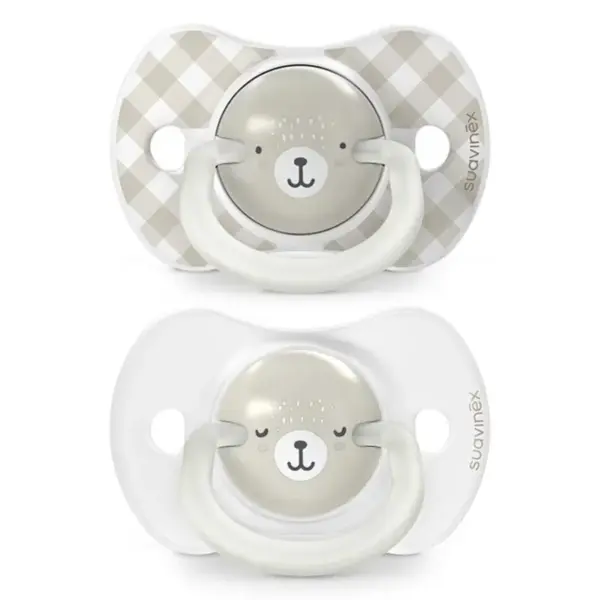 Pack de 2 Chupetes Fisiológico de Silicona Suavinex Wild & Free 0-6 Meses Gris