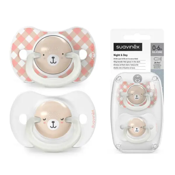 Pack de 2 Chupetes Fisiológico de Silicona Suavinex Wild & Free 0-6 Meses Rosa