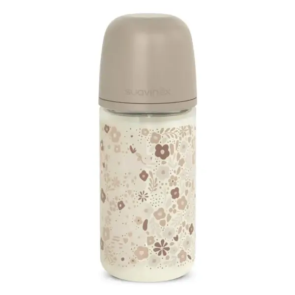 Biberón de Vidrio 240 ml Suavinex Wonderland Liberty Beige