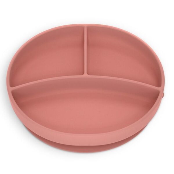 Plato con Divisiones de Silicona Rosa Suavinex