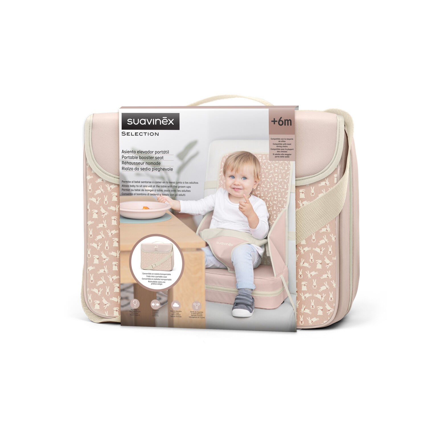 Alzador de Silla Wonderland Liberty Rosa Suavinex - Imagen 2