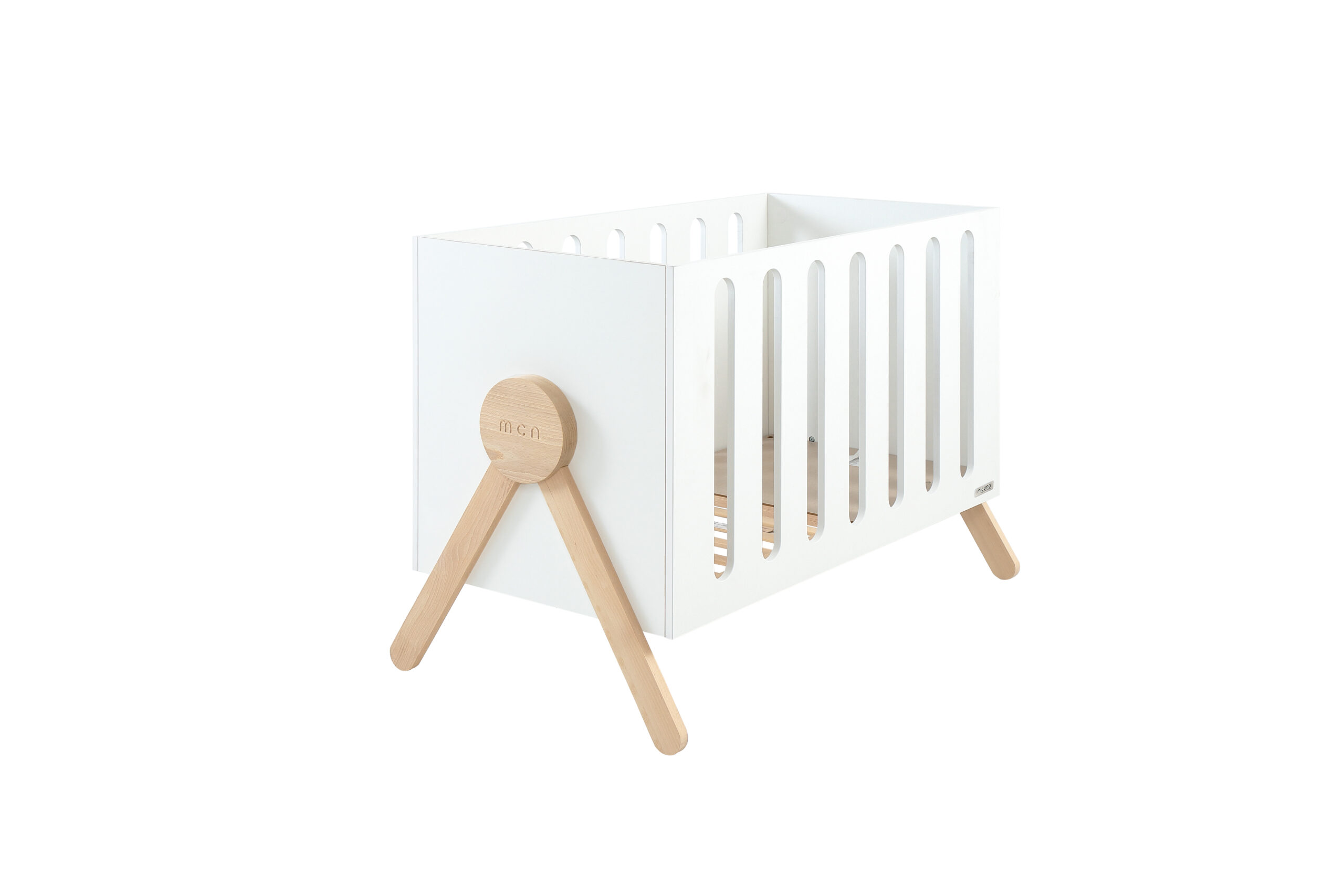 Cuna Micuna Swing 120x60 blanco y madera - Imagen 3